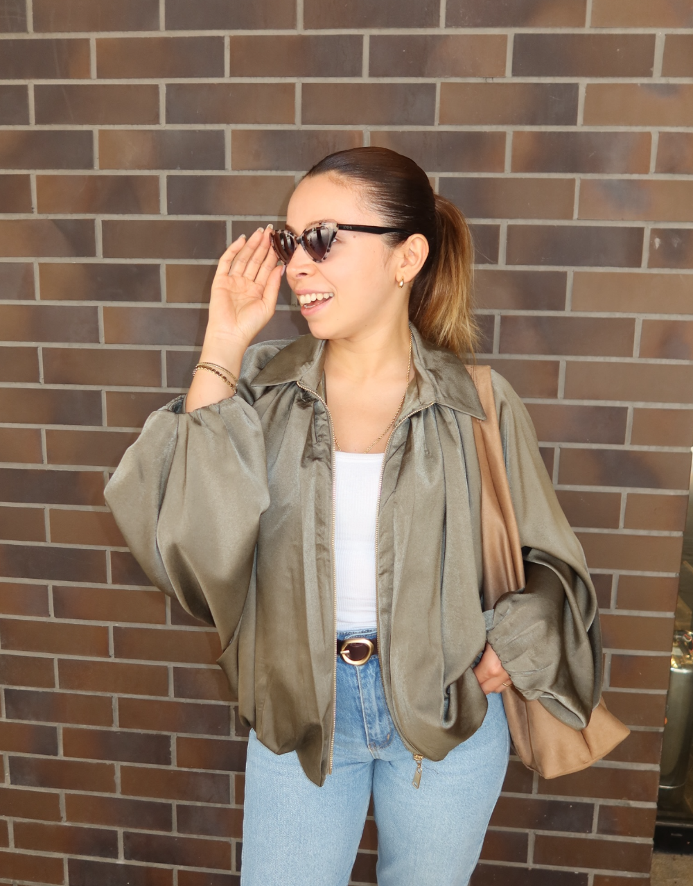 Yarasa Kol Oversize Yeşil Ceket